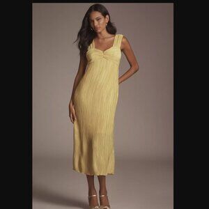 Anthropologie Pleated Satin Midi Dress - NWT | sz XS